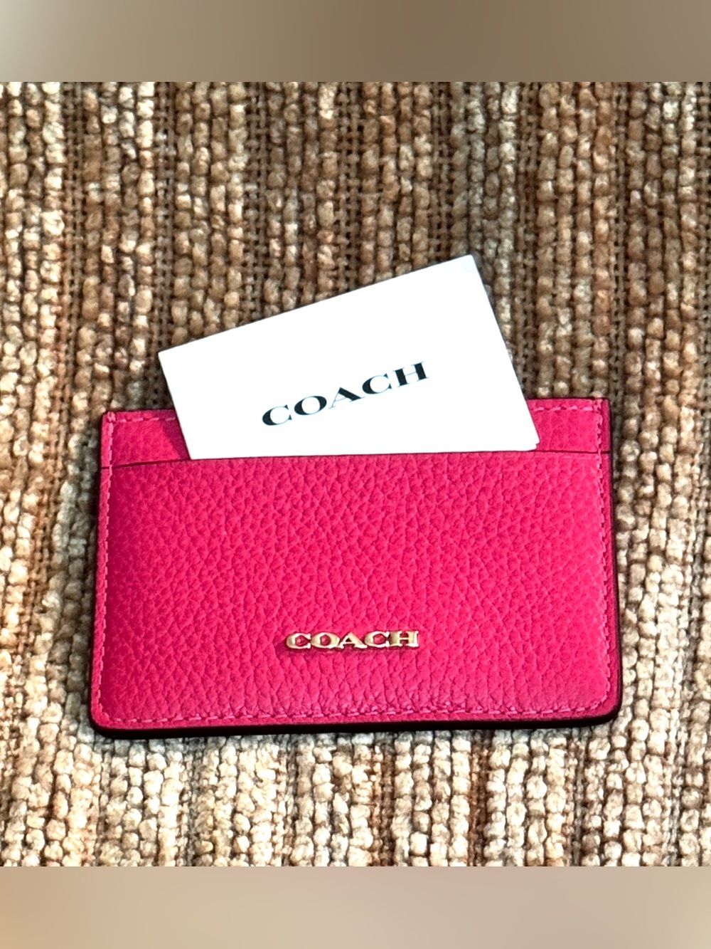 COACH Leather Electric Pink Card Case - Picture 6 of 15